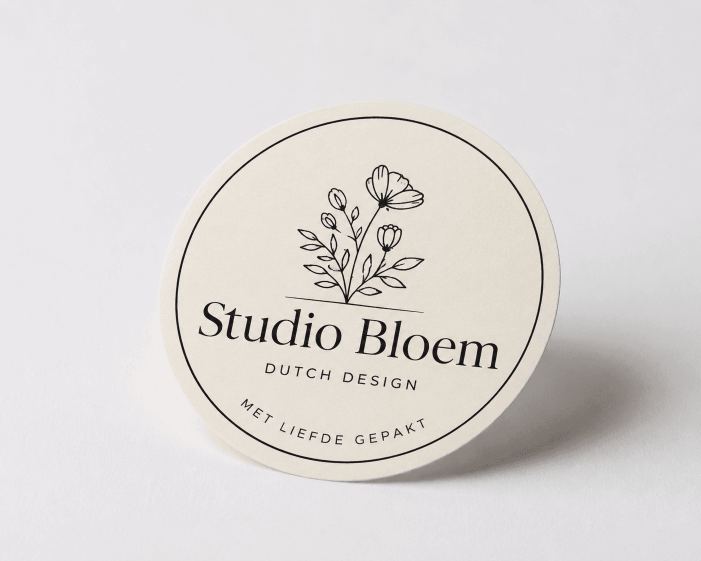 Sticker op potje — Studio Bloem ronde pot-label