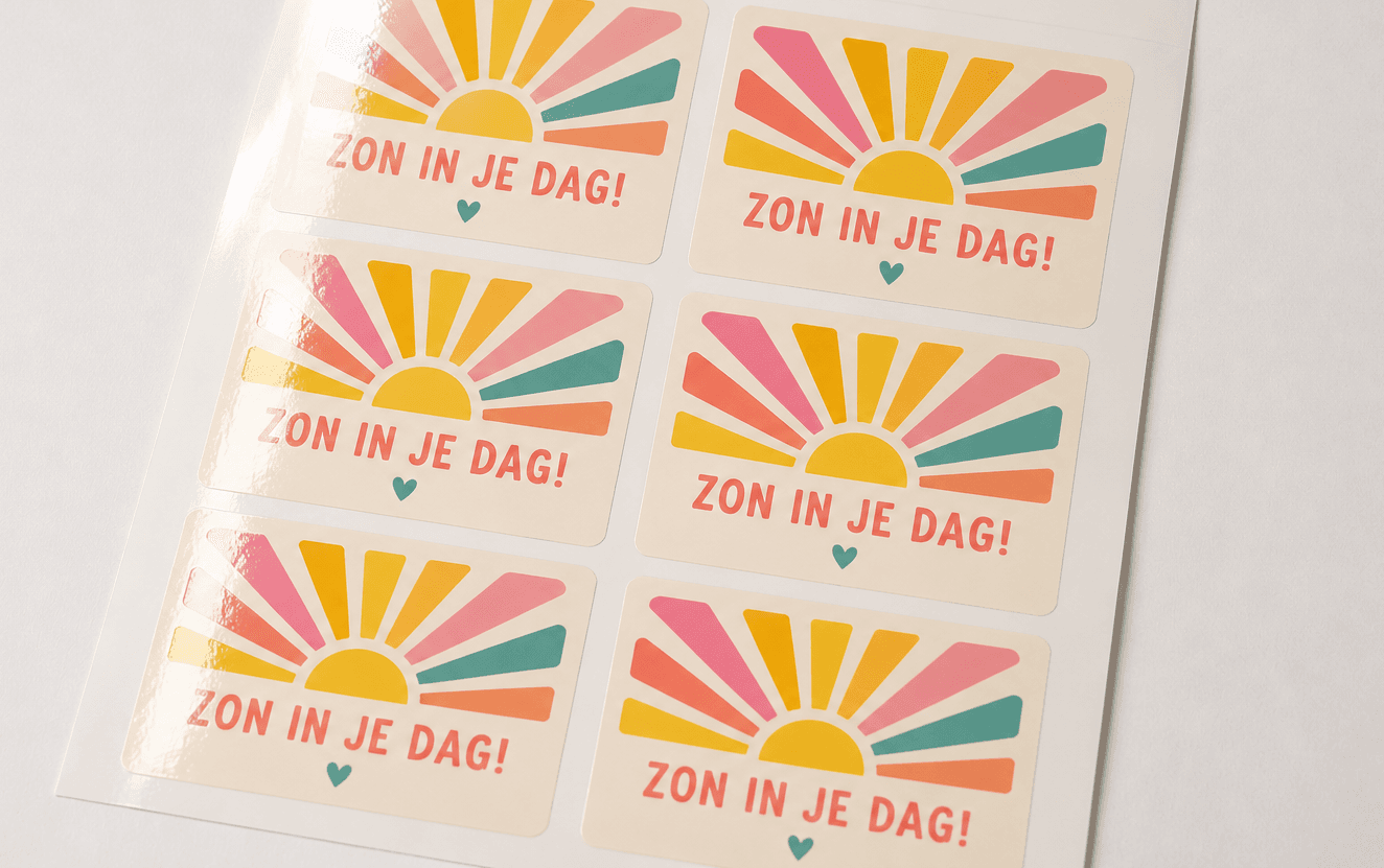 Stickervel met persoonlijke ontwerpen voor hobbyisten
